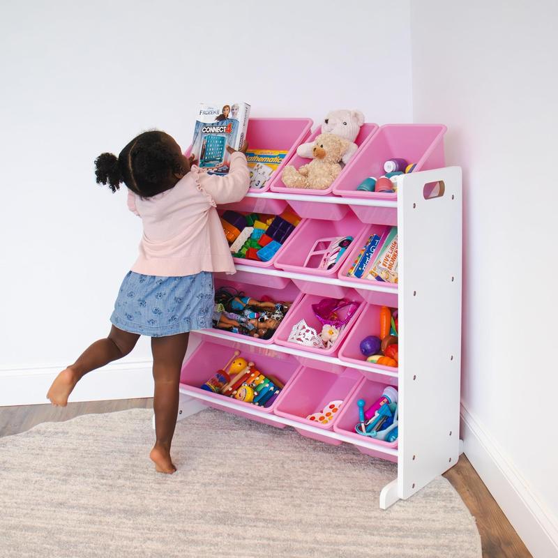 Organizador de Brinquedos Humble Crew - 12 Caixas (Branco/Rosa
